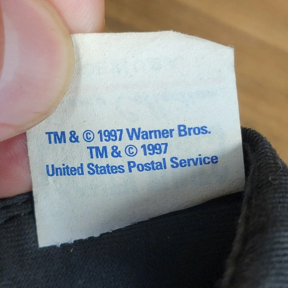 Vintage 1997 Looney Tunes Hat USPS Stamp‎ Collection Snapback Black USA Cap 90s